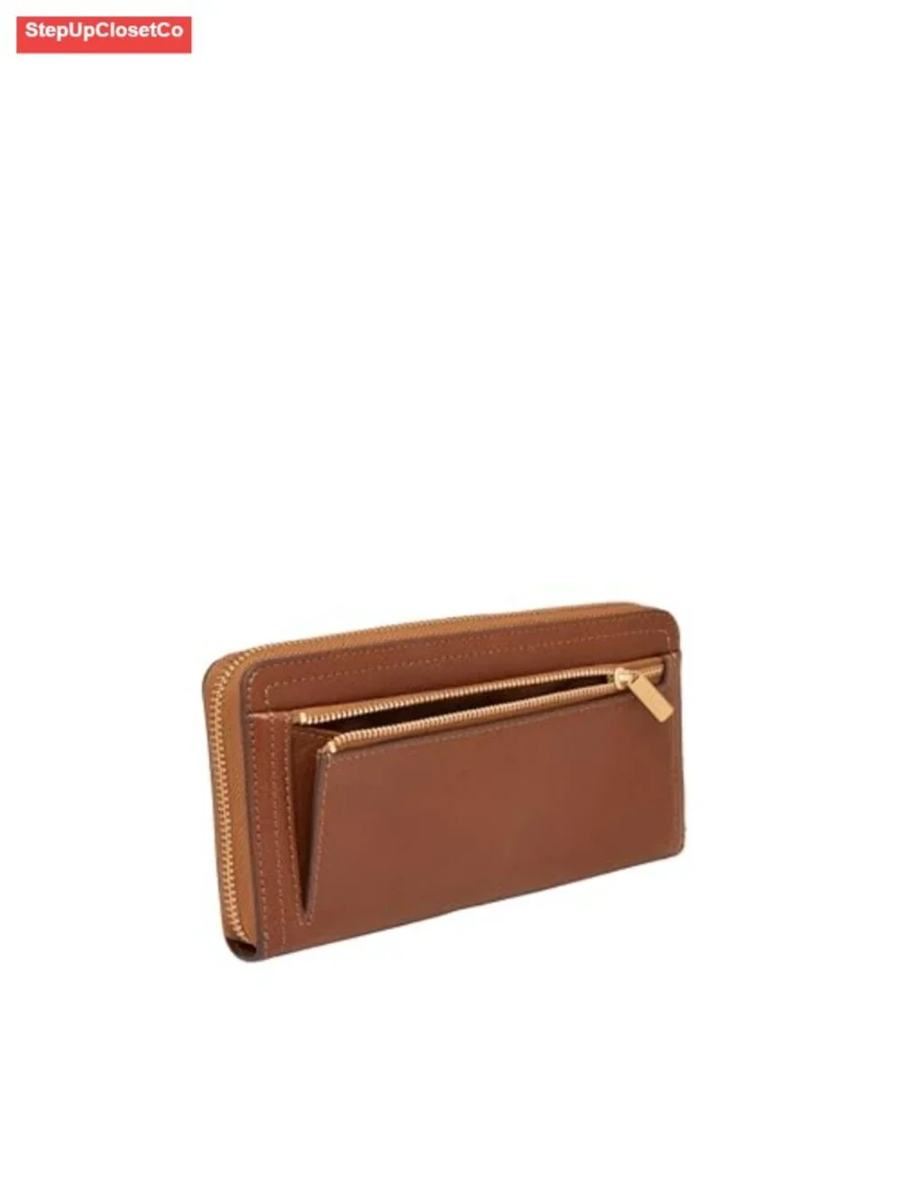 LiteHide Leather RFID-Blocking Zip Around Clutch Wallet with Wristlet Strap